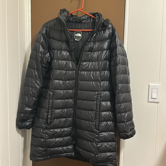The North Face Black Quilted Puffer Jacket Water-Resistant Womens XL Hood - Picture 7 of 7